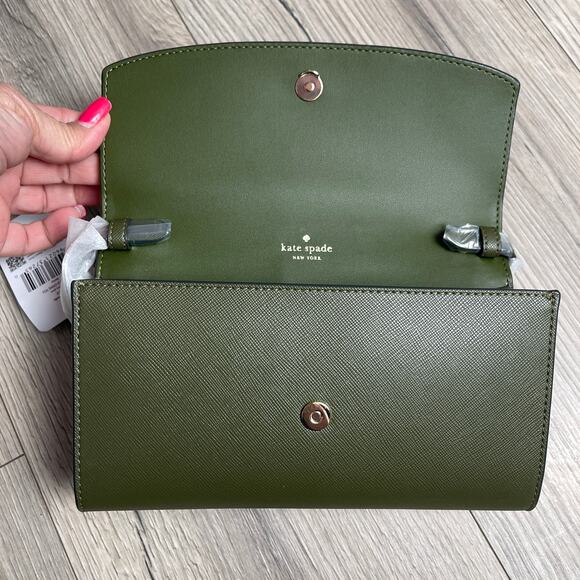 Kate Spade Dana Small Flap Crossbody Bag - Enchanted Green - KE623 - $249 - Picture 3 of 10